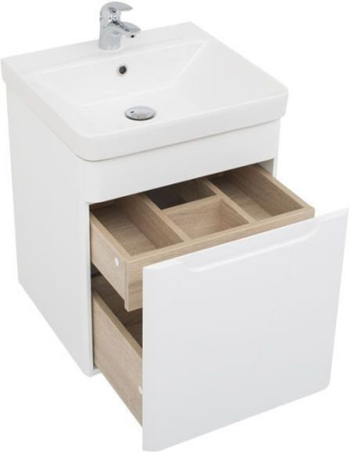 Комплект мебели: тумба с раковиной + зеркало-шкаф Aquanet София 00203648 50x46x142 напольный/подвесной цвет белый - фото 4