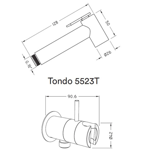 Гигиенический душ Nicolazzi Island 5523TCR хром (внешняя часть) - фото 2