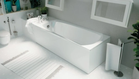 Ванна акриловая 1MarKa ELEGANCE 01эл1370 130х70 пристенная прямоугольная без ножек и каркаса