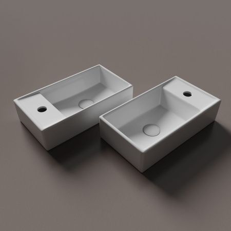 Раковина из сантехнического фарфора Ceramica Nova ELEMENT CN6051RMW 40х20 подвесная цвет белый 1 отверстие под смеситель