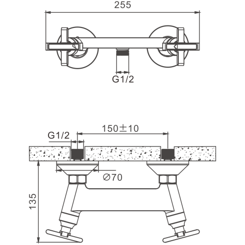 Смеситель для ванны и душа BELZ B20832 настенный хром - фото 2