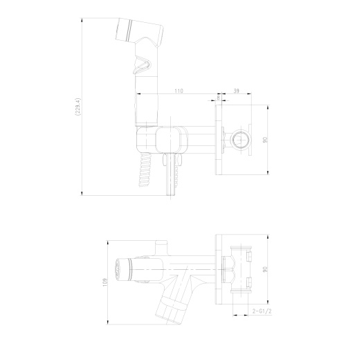 Гигиенический душ со смесителем LeMark Solo LM7165BL черный - фото 2