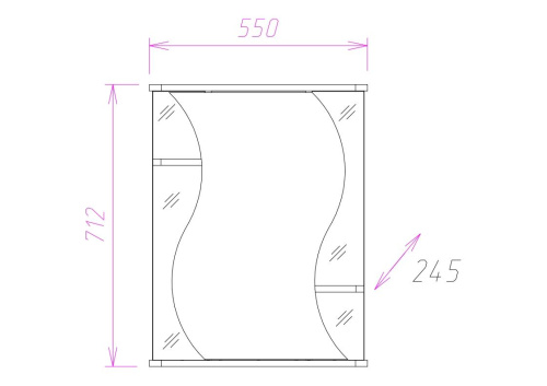 Зеркало-шкаф Onika Лилия 205519 55х25х71 подвесной цвет белый глянцевый - фото 2