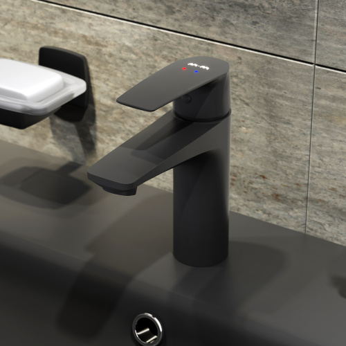 Комплект мебели: тумба 60x42x58 + раковина + смеситель + зеркало + аксессуары Am.Pm Gem BK90GM подвесной цвет черный - фото 5