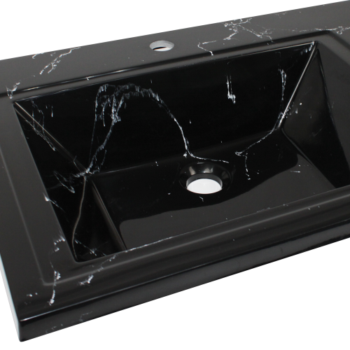 Раковина из литьевого мрамора Uperwood Марсал 291120412 120х49 над стиральной машиной цвет черный - фото 4