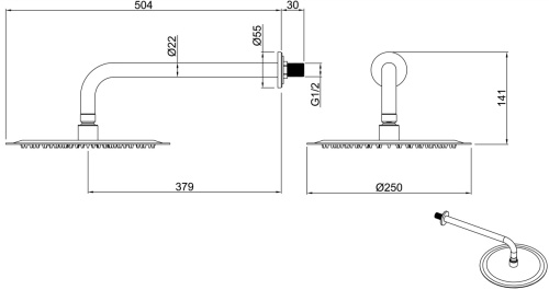 Верхний душ Allen Brau Priority 5.31017-BN никель - фото 4