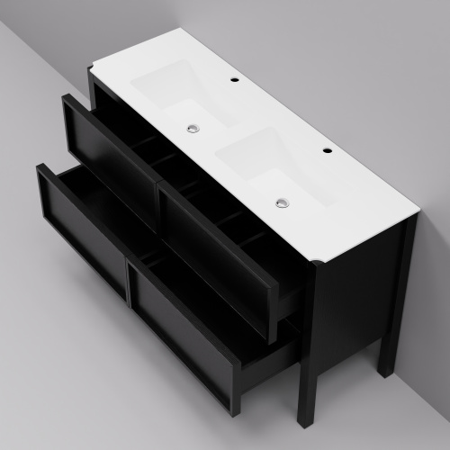 Тумба с раковиной Art Decco Elisa (Элиса) AES14F78D200 140x45x85 напольная цвет черный дуб - фото 4