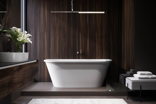 Ванна из искусственного камня Holbi GALATEA 1.01.003.11.1 169х77 пристенная овальная - фото 3