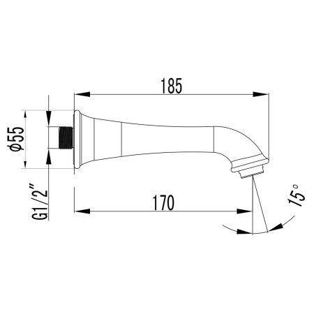 Излив LeMark LM4881B настенный бронза