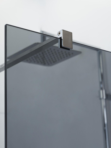 Душевая перегородка Cezares LIBERTA LIBERTA-L-1-90-GR-Cr 90х195 стекло тонированное профиль хром глянцевый - фото 4