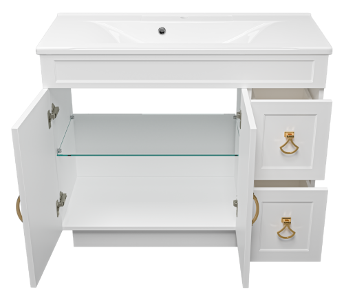 Тумба под раковину Misty Амбра П-Амб0100-011-2Я 97х43х80 напольная - фото 3