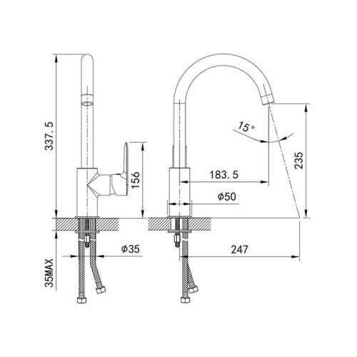 Смеситель для кухни IDDIS Cuba CU5BLJ0i05 на мойку черный - фото 3