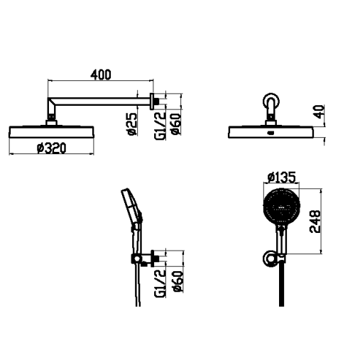Душевой гарнитур Boheme Cell 427-BRB бронза брашированная - фото 2
