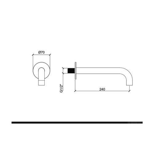 Излив для ванны Almar E098012.316 настенный нержавеющая сталь - фото 2