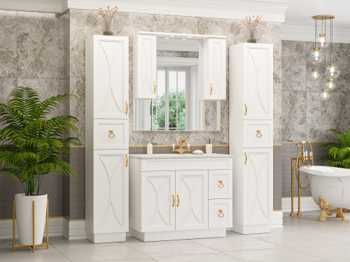 Шкаф-пенал Misty Амбра П-Амб050-011П 35х34х200 напольный - фото 5