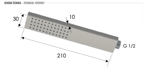 Душевая лейка Remer SS317RRX квадратная - фото 2