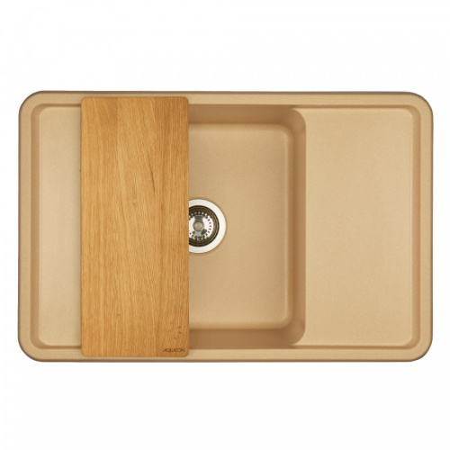 Кухонная мойка Aquaton Беллис 1A725032BS260 78х51 цвет бежевый поверхность матовая - фото 2
