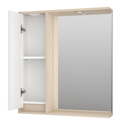 Зеркало-шкаф Brevita Balaton BAL-04075-03-01Л 73х14х80 подвесной цвет белый/бежевый - фото 4