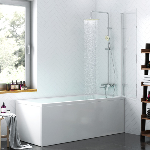 Душевая шторка на ванну Damixa Skyline DX35WBS-D080-140MT 80х140 стекло прозрачное профиль хром глянцевый ориентация универсальная - фото 3