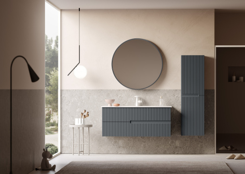 Шкаф-пенал Orka Moonlight 3001322 40х27х138 подвесной цвет антрацит матовый - фото 2