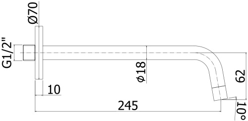 Излив Paffoni Light ZBOC046HGSP настенный золото - фото 2