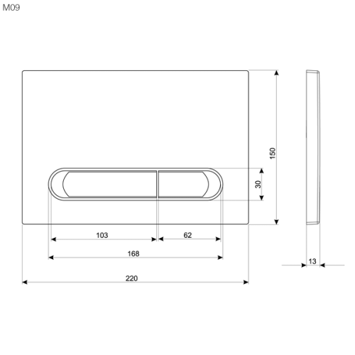 Клавиша смыва механическая KK POL M09 V1 350/PPB/062-00-03 цвет хром/белый - фото 2