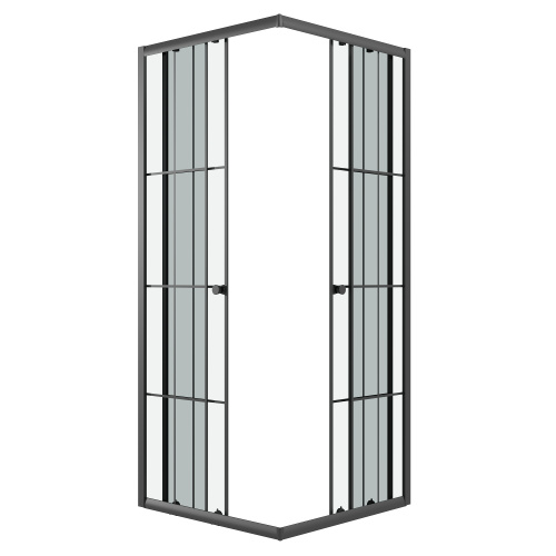 Душевой уголок Niagara Eco NG-1009-14QKL 89х89 стекло с рисунком профиль черный матовый без поддона - фото 2