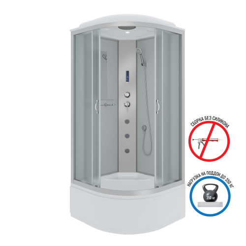 Душевая кабина Niagara Classic 23071424F 80х80 четверть круга с крышей ориентация универсальная - фото 2