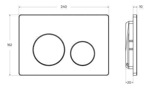Клавиша смыва механическая BelBagno  BB-03C-NERO.M цвет черный матовый - фото 4