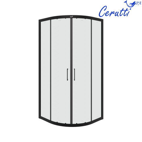 Душевой уголок Cerutti SPA VIVA90B N 88х88 стекло прозрачное профиль черный без поддона - фото 2