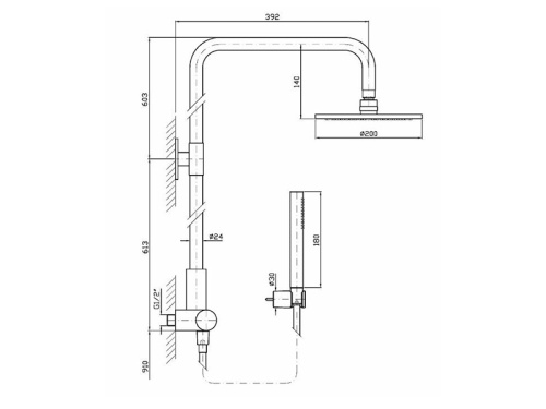 Душевая стойка ZUCCHETTI ZD1050 настенная - фото 3