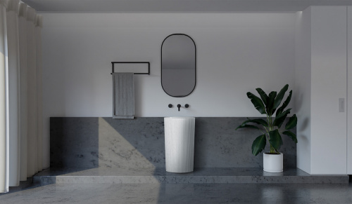 Раковина из искусственного камня Abber STEIN AS2504-H 50х32 напольная цвет белый матовый без отверстий под смеситель - фото 3