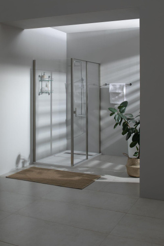 Боковая стенка Allen Brau Priority 3.31017.BA 90х200 стекло прозрачное профиль серебро брашированное - фото 2