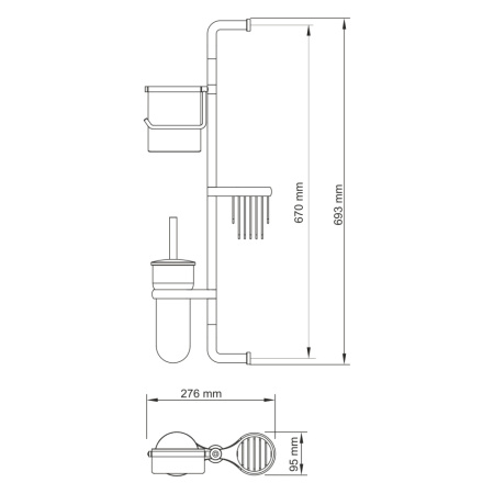 Стойка с аксессуарами для ванны WasserKRAFT 1458