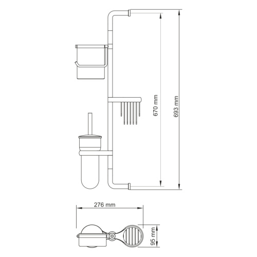 Стойка с аксессуарами для ванны WasserKRAFT 1448 - фото 4