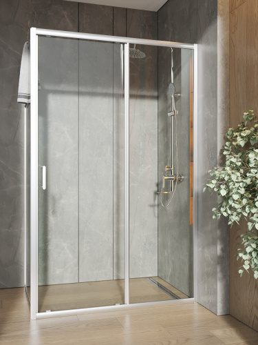 Душевой уголок Orange E23-12080TCR 120х79 стекло прозрачное профиль хром глянцевый без поддона - фото 5