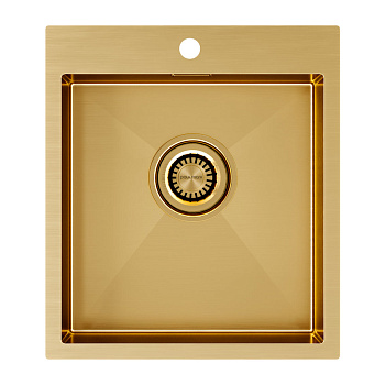 Кухонная мойка Paulmark VELTEN 45 PM804551-BG 45х51 цвет брашированное золото поверхность матовая