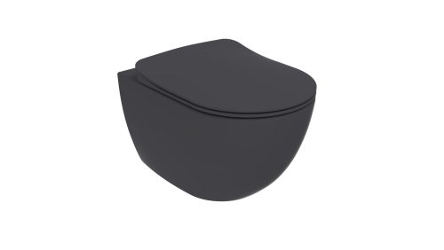 Чаша унитаза подвесная Creavit Free FE322-11AM00E-0000 цвет антрацит матовый без сиденья смыв торнадо - фото 5