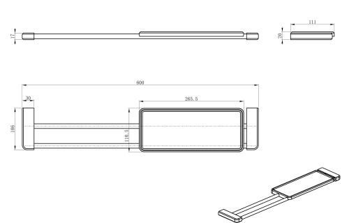 Полка для ванной комнаты Wonzon & Woghand WW-V3701-CR - фото 2