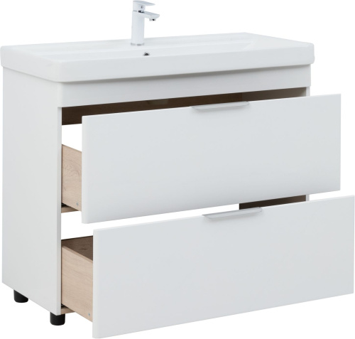 Тумба под раковину Aquanet Ирис new 00339257 99х45х79 напольная цвет белый - фото 4