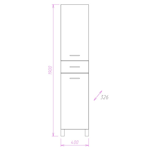 Шкаф-пенал Onika Модерн 404009 40х33х190 напольный - фото 3
