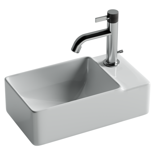 Раковина из сантехнического фарфора Ceramica Nova ELEMENT CN5045 40х22 подвесная цвет белый 1 отверстие под смеситель - фото 4