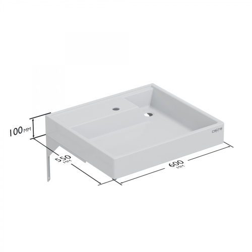 Раковина из искусственного камня СанТа Юпитер 900141 60х60 над стиральной машиной цвет белый 1 отверстие под смеситель - фото 3