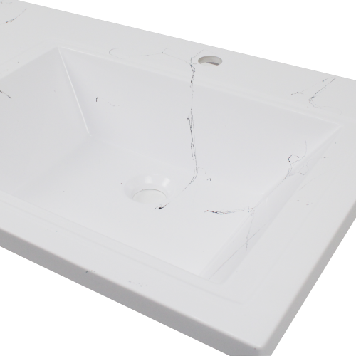 Раковина из литьевого мрамора Uperwood Марсал 291120411 120х49 над стиральной машиной цвет белый - фото 4