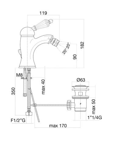 Смеситель Fiore 82CO5321 на биде хром/золото - фото 3