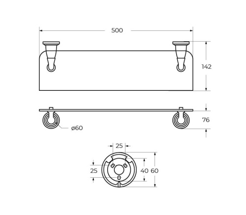 Полка в ванную комнату Art&Max BIANCHI AM-E-2611-Do - фото 2