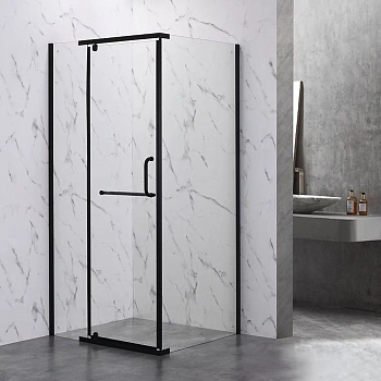 Душевой уголок Veconi Rovigo RV18B-100-01-C5 100х100 стекло прозрачное профиль черный без поддона