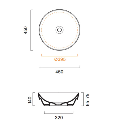 Раковина керамическая Catalano Sfera 45 см 524450001 полувстраиваемая цвет белый без отверстий под смеситель - фото 2