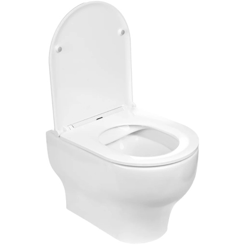 Унитаз подвесной WeltWasser 10000003807 белый глянцевый с сиденьем микролифт безободковый душевой смыв - фото 2