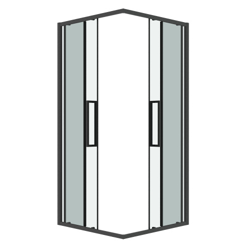 Душевой уголок Grossman Cosmo 300.K33.02.1010.42.00 100х100 стекло прозрачное профиль графит матовый без поддона - фото 2